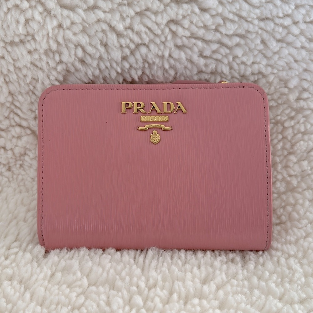 PRADA Saffiano Pink Bifold Wallet